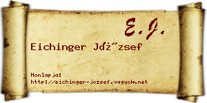 Eichinger József névjegykártya